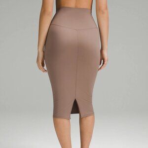 NWT LULULEMON Nulu slim high-rise midi tight stretch pencil skirt taupetastic 4